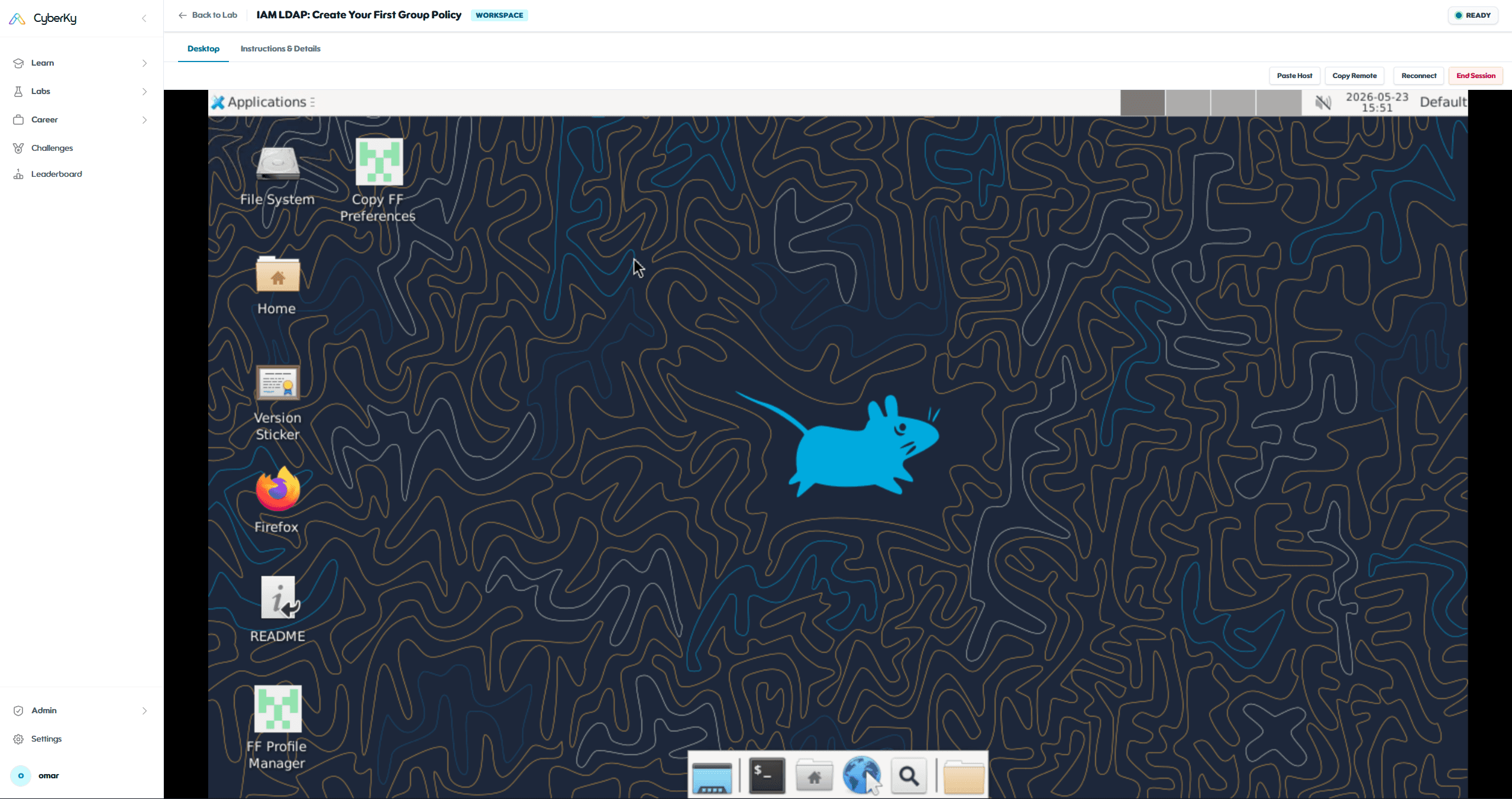 CyberKy hands-on labs interface